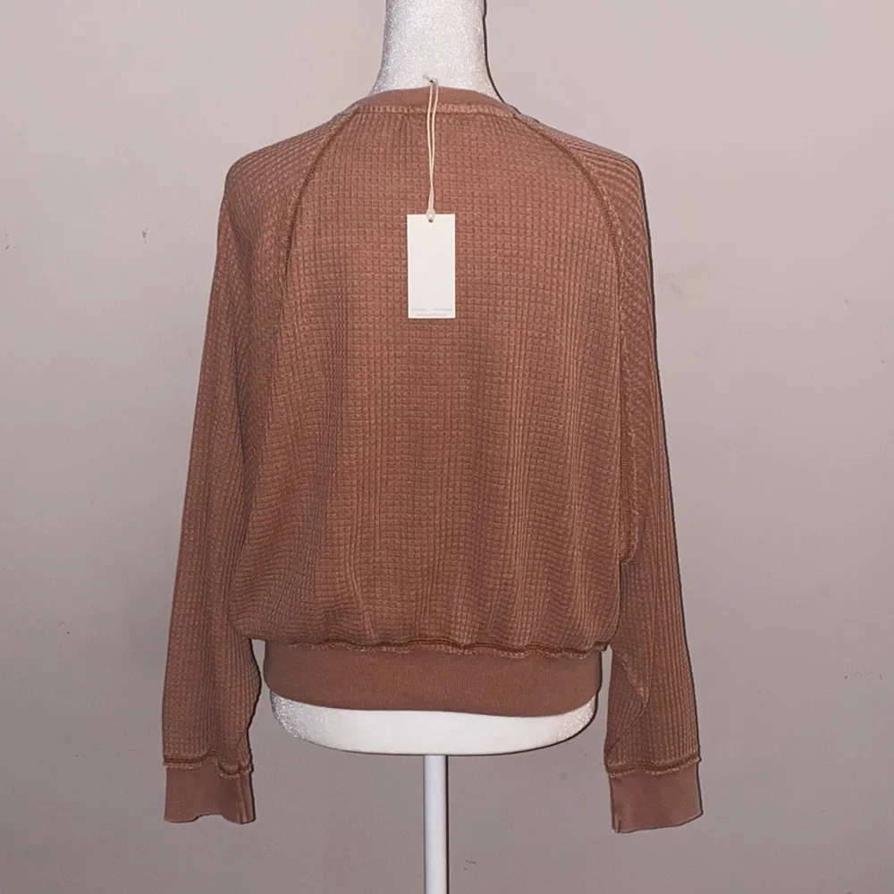 Z Supply Claire Waffle Long Sleeve - Russet - Picture 5 of 14